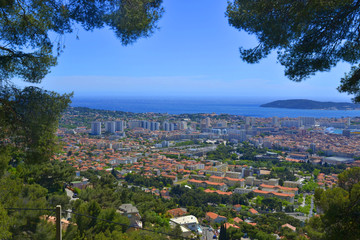 Toulon, view on the city from Faron mountain, France
