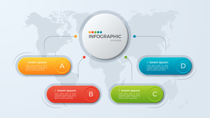 Presentation business infographic template with 4 options.