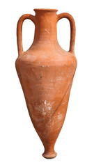 Ancient amphora isolated - obrazy, fototapety, plakaty
