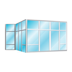 glazing office partitions icon, vector illustration