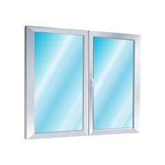 plastic window icon, vector illustration