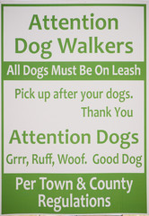 Dogs On Leash Sign