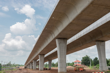 Parallel bridge way under contruction,countryside,long bridge,tollway,The road outside