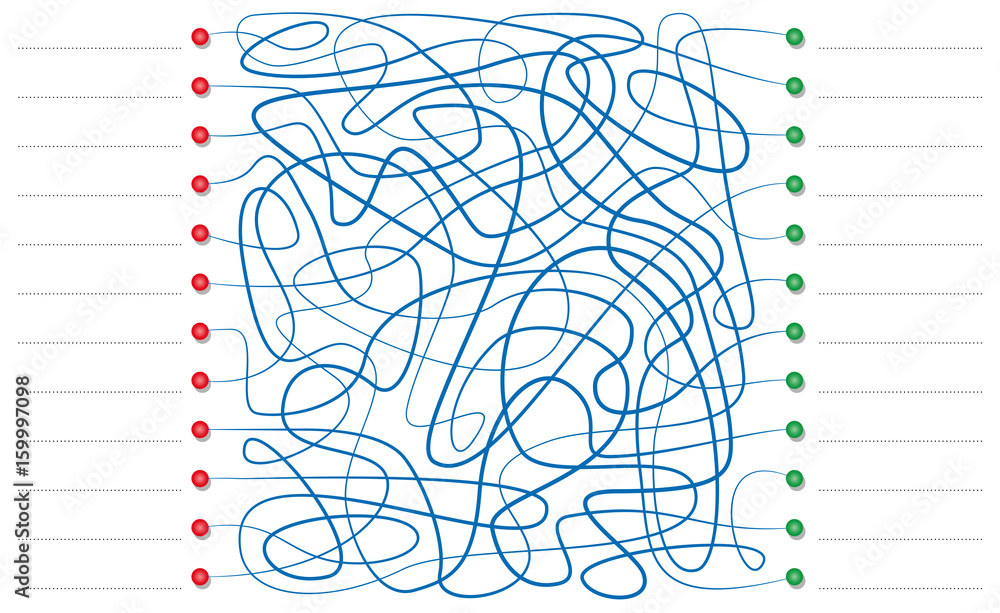 Poster labyrinth - fill in 12 words into the left column, follow the right paths and write 12 corresponding