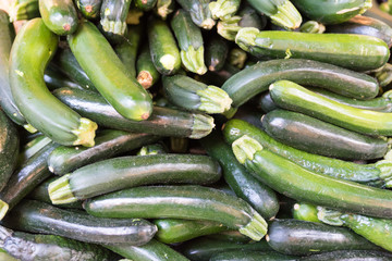 Pile of green zucchini
