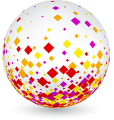 White ball with colorful rhombs.