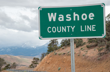 Highway sign for Washoe County, Nevada