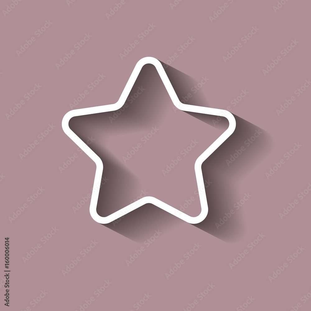 Poster vector icon five-pointed star c shadow