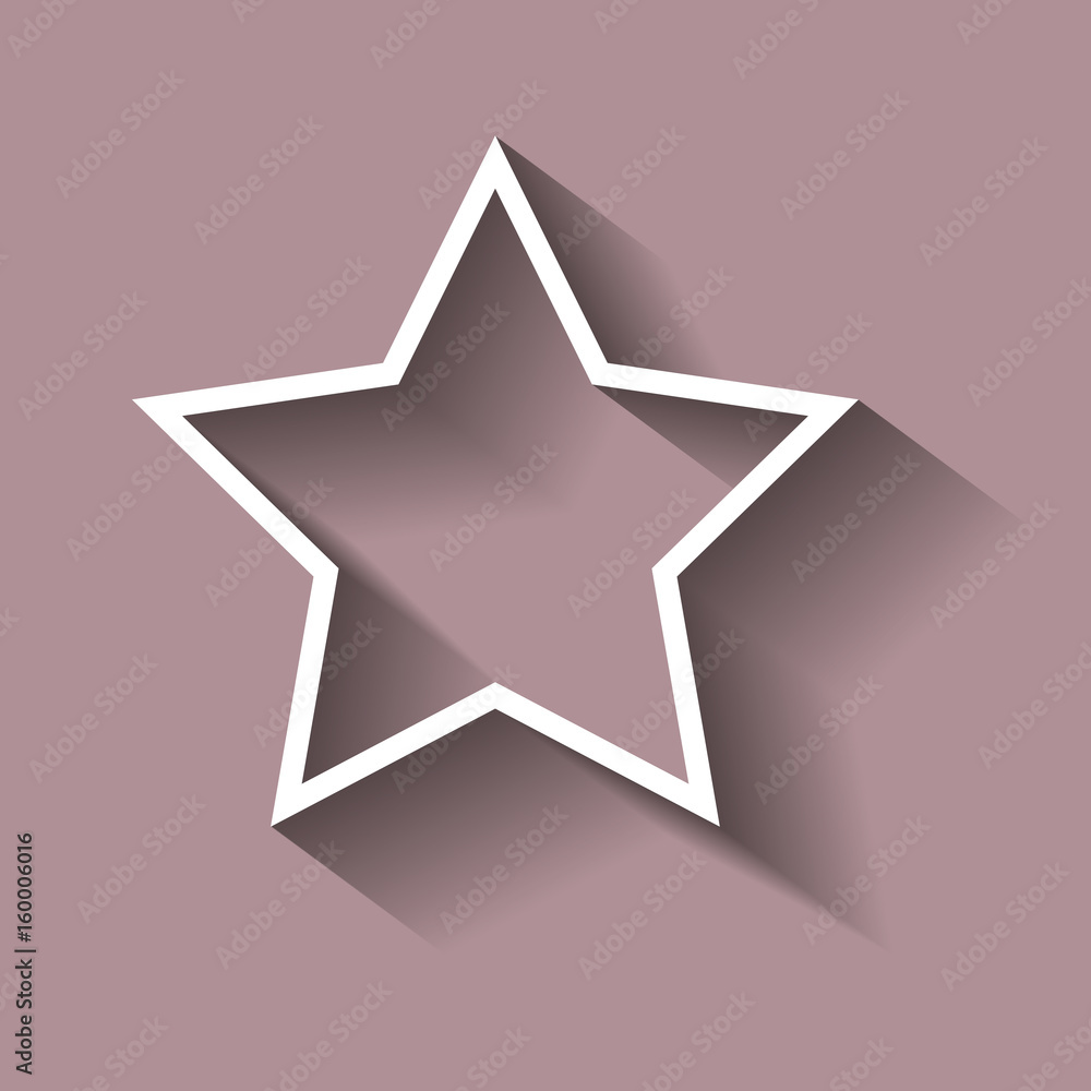 Poster vector icon five-pointed star c shadow