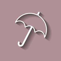 Vector umbrella icon with shadow.