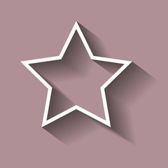 Vector icon five-pointed star c shadow