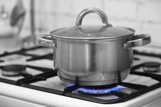 Old Pot On A Stove