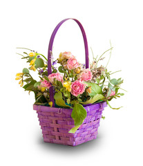 Fototapeta na wymiar Basket with dried flowers.