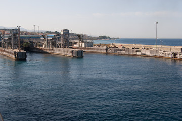 Fototapeta na wymiar Italy,The Strait of Messina - Harbor of Villa san Giovanni