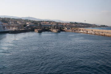 Fototapeta na wymiar Italy,The Strait of Messina - Harbor of Villa san Giovanni