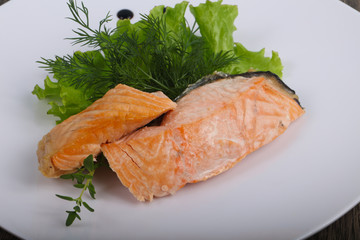 Steamed salmon
