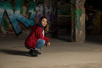 Portrait of a female hip hop dancer