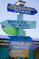 Colorful City Sign Post