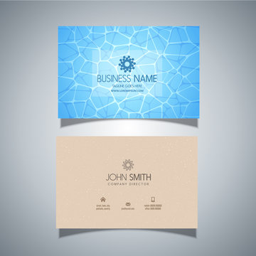 Business Card With Swimming Pool Water Texture