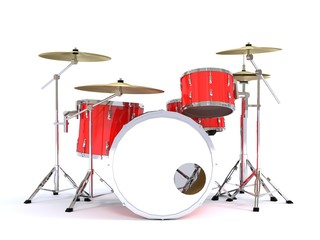 Obraz na płótnie Canvas red drum front view 3d rendering