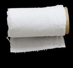 Tissue isolated on black background.