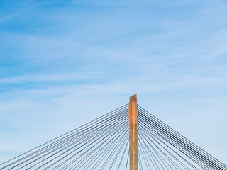 Top of Martinus Nijhoff Bridge with cables and pillars, Netherlands