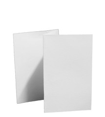 blank folded paper on white