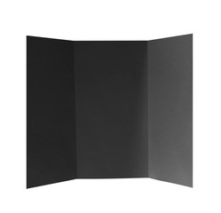 blank folded black paper on white background