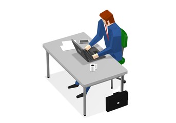 Businessman working on laptop