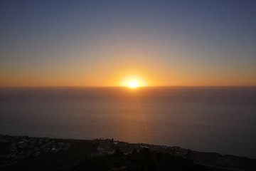 Fuerteventura. Vulkangipfel. Sonnenaufgang 