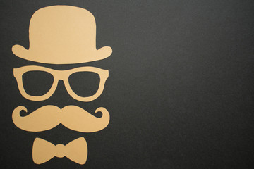 Father's Day background - Man face cut out, gold on black