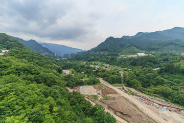 初夏の八ッ場ダム予定地の風景