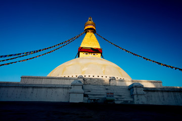 Boundhanath stupa eyes, Kathmandu, Nepal.