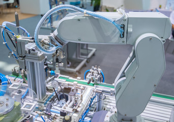 robotic hand machine tool at industrial manufacture factory