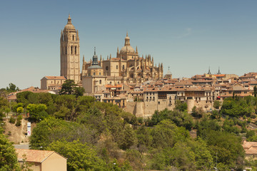 Fototapeta na wymiar Epic view of Segovia Spain 