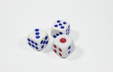 Dices on white background