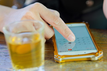 women typing smartphone close  up