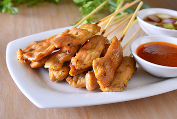 pork satay, thai cuisine,thai food.