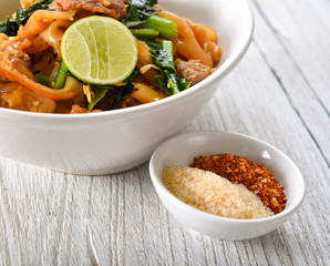 Thai dish - fried noodle with meat