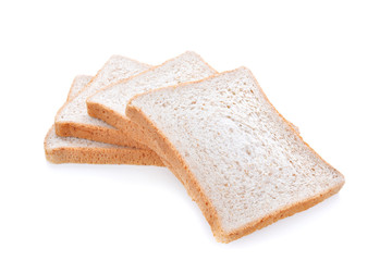 Slide whole wheat on white background