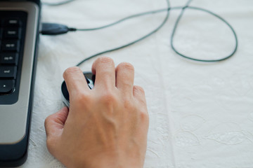 use labtop close up hand typing keyboard business concept