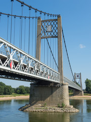 Suspension bridge over the river Loire, Ancenis, France