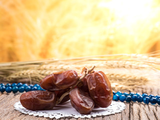 close up shot on dates, sweet dried fruit