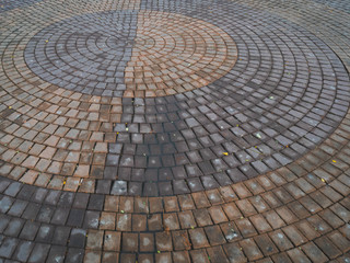 Pattern of walkway concrete block paving. Abstract background.