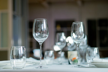 table wedding decoration with dish spoon and fork