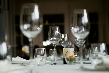 table wedding decoration with dish spoon and fork