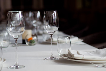 table wedding decoration with dish spoon and fork