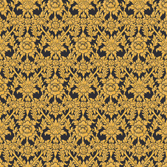 Thai floral motif seamless background.