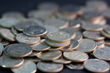 close up a pile of coin