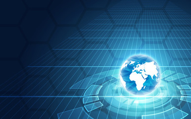 vector digital global technology concept, abstract background